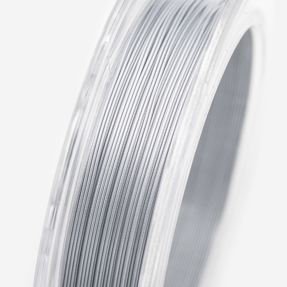 Японский ювелирный тросик SakuLux 7 диаметр 0,35мм, цвет "Жемчужное серебро"