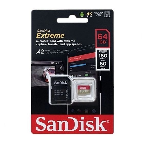 Карта памяти SanDisk Extreme microSDXC 512 Гб V30, UHS-I Class 3 (U3)
