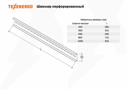 Швеллер перфорированный к ВРУ (1000)