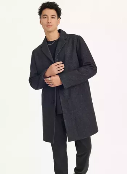 Мужское пальто DKNY Wool Blend Notch Collar