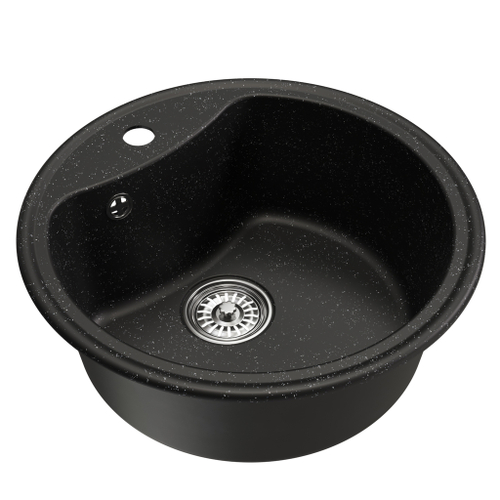 Мойкa ML-GM09 КОМФОРТ круглая, черная (308), 510 мм (глуб. чаши 190)