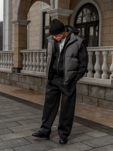 Графитовая худи на молнии Laine