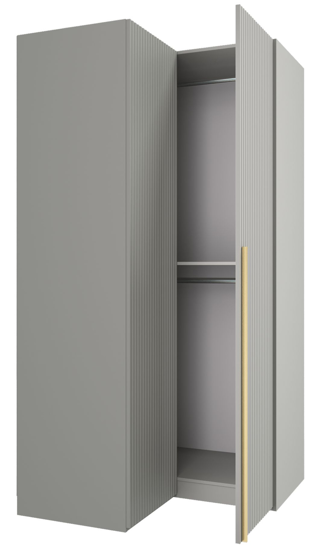 Шкаф для одежды, угловой, Аляска, серый