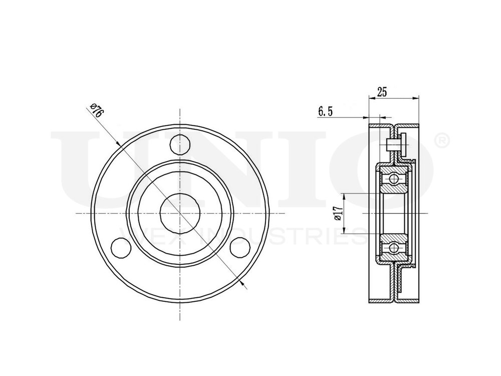 Ролик натяжной приводного ремня UNIO TNS-10111