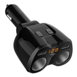 Разветвитель авто Eplutus FC-223 (2гн/2USB+вольтметр)