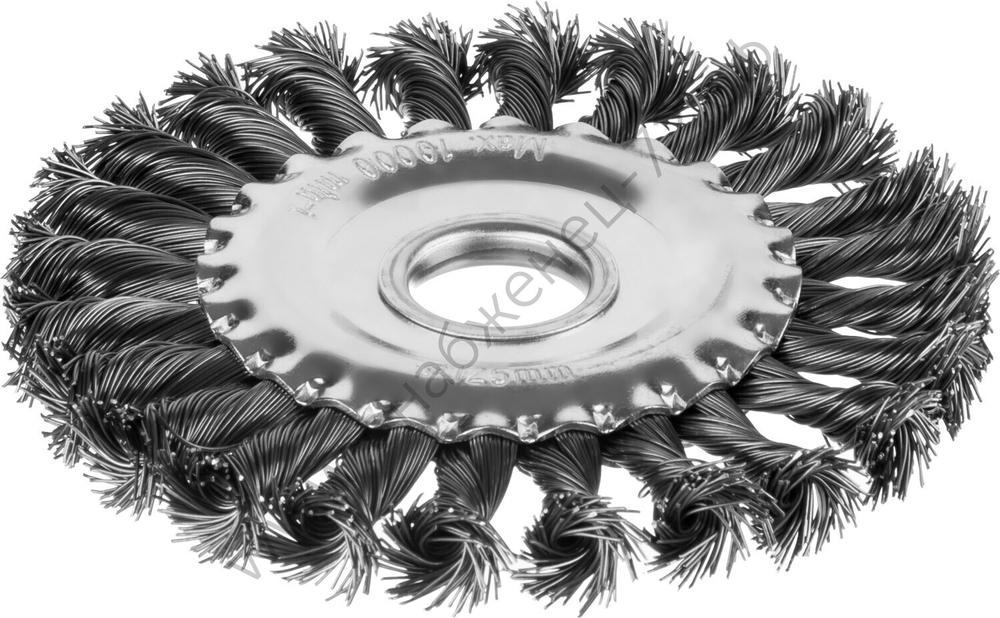 MIRAX 125 мм, жгутированная стальная проволока, 0.5 мм, Щетка-крацовка дисковая (35140-125)