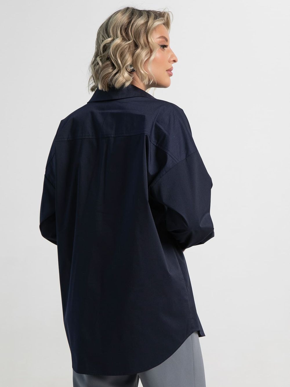 Рубашка хлопковая Рина (темно-синяя) Б15224-53М LT Collection