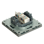 Розетка компьютерная 2-местная RJ-45 (механизм), STEKKER, серия Эмили, RST00-5111-10, платиново-серый, soft touch 49952