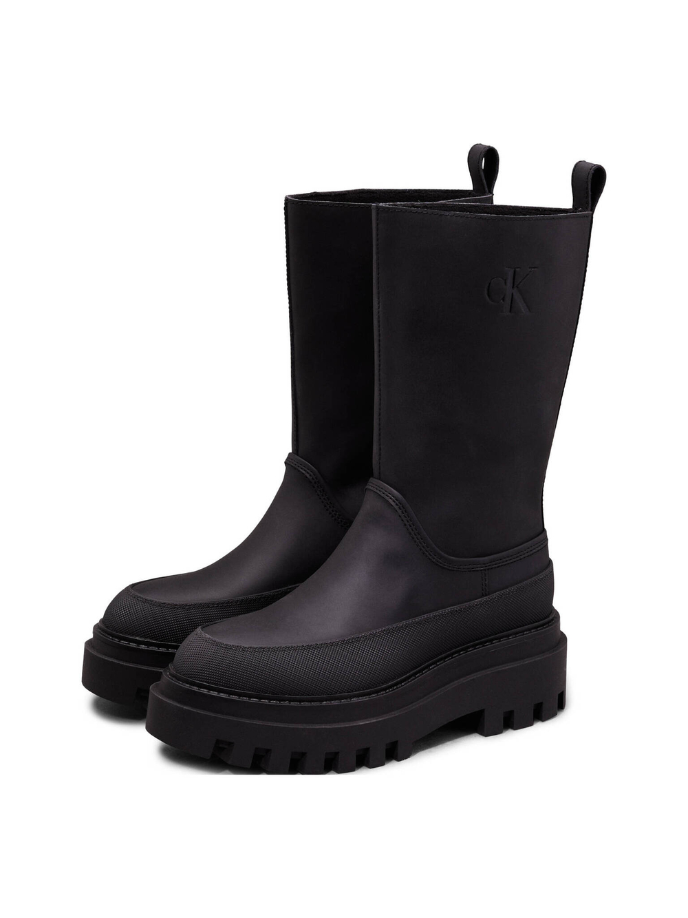 Кожаные резиновые сапоги CALVIN KLEIN JEANS - черный(YW0YW01559)