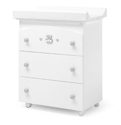 Пеленальный комод Erbesi Charly 3 ящика белый/серый