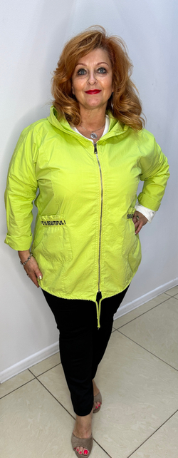 Пыльник-ветровка из хлопка, на молнии яблочного цвета