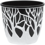 Кашпо для цветов пластиковое 3,5л d-19,5 см «Форест» Белый/Чёрный