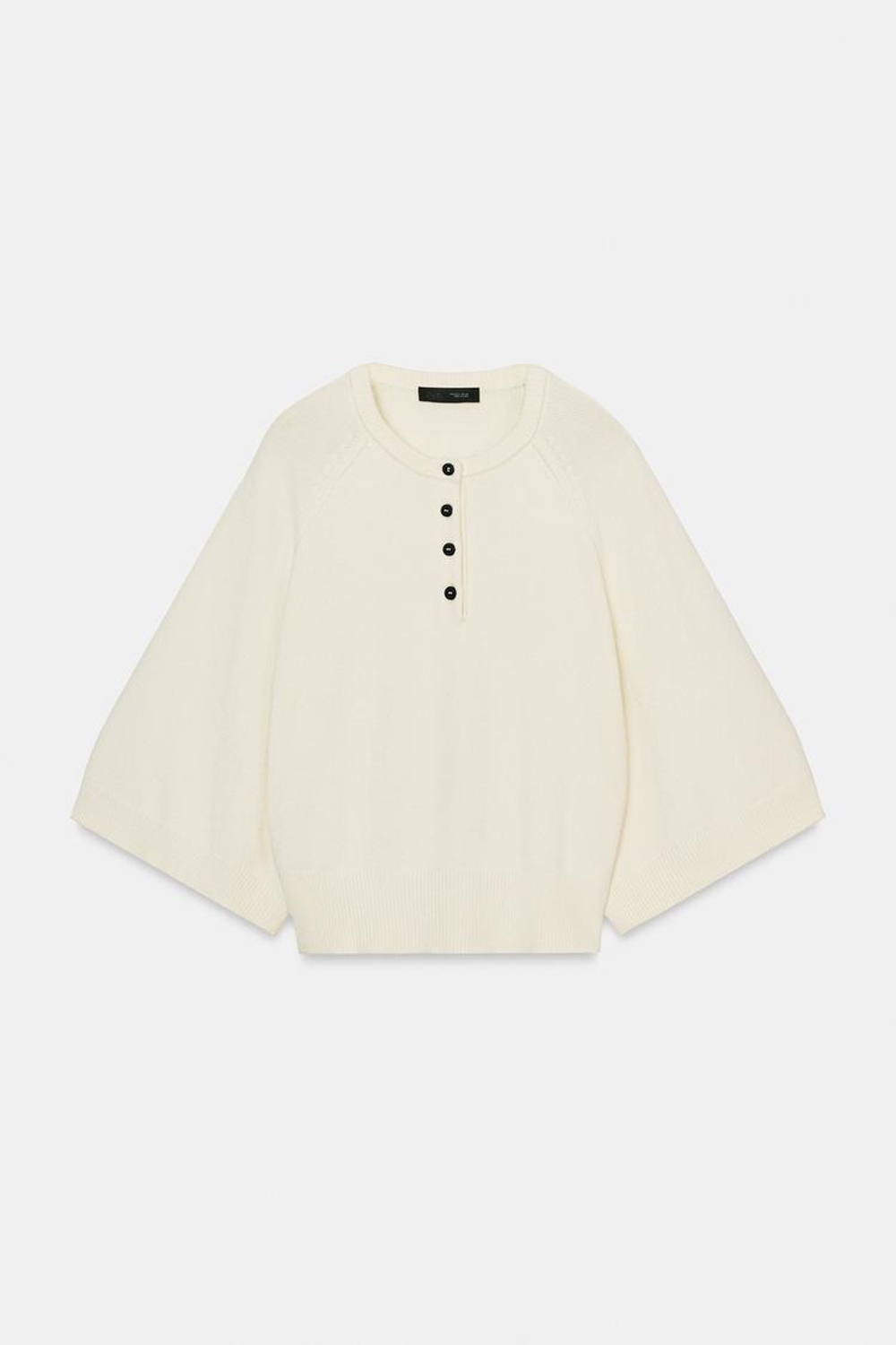 ZARA СВИТЕР С ШИРОКИМИ РУКАВАМИ, ЭКРЮ