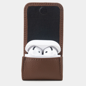 Чехол для наушников AirPods 4 из кожи теленка, цвета шоколад