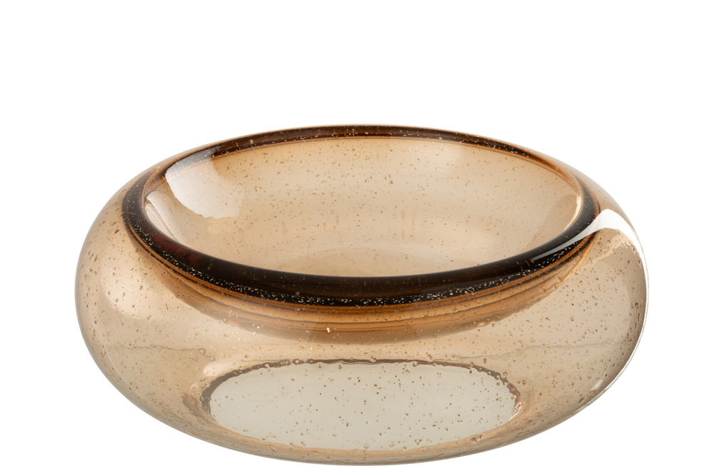 Блюдо декоративное "Кэрол" беж большое 33x33x12см стекло