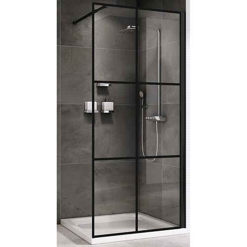 Душевая перегородка Abber Immer Offen 90 AG62090B профиль Черный стекло прозрачное