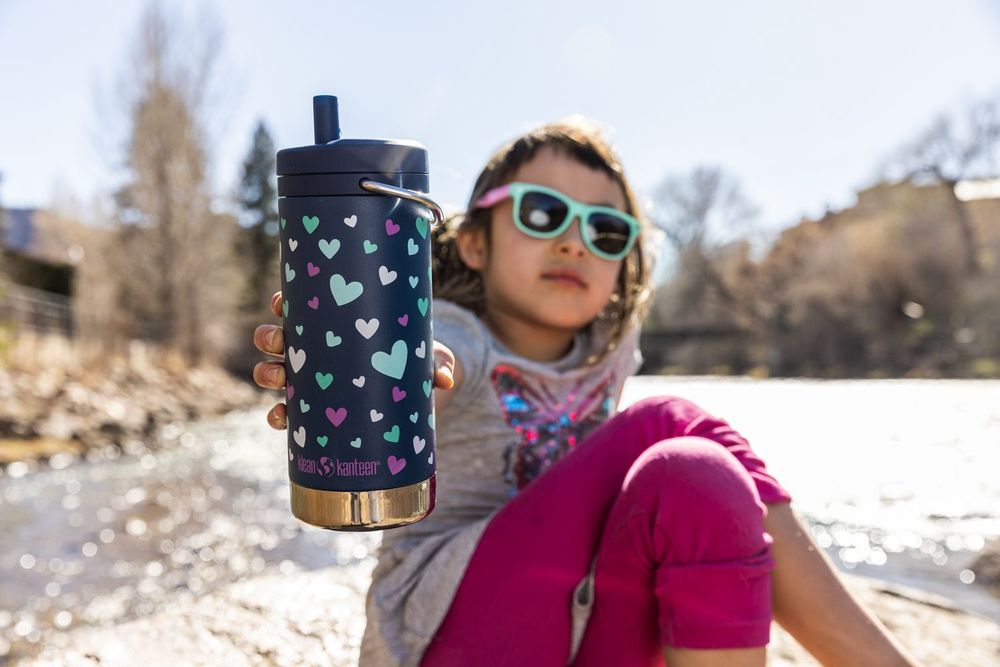 Термокружка Klean Kanteen TKWide Twist Cap 12oz (355 мл) Navy Hearts