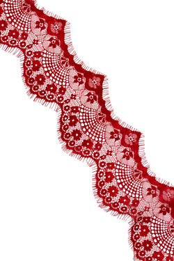 Узкое кружево шантильи красное неэластичное 11 см