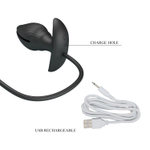 Черный анальный эспандер с вибрацией Manson - 9,6 см.