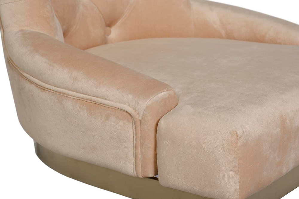 Стул велюровый Garda Decor бежевый - матовое золото 76AR-6210GOLD-BG