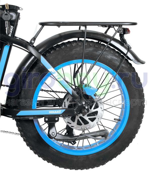 Электровелосипед Minako F10 Pro Dual 48V/20Ah (полный привод) 2025 года - Синий обод