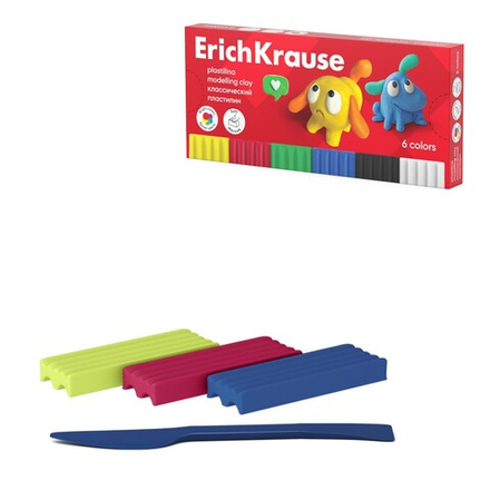 Пластилин класический 6 цветов ErickKrause 61344