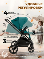 Коляска 4 в 1 Sweet Baby Stella + автокресло Elegante Plus с базой i-Size ISOFIX DK780 Green