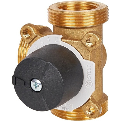 STOUT трехходовой смесительный клапан 1" ВР - 1 1/2" НР KVs 8