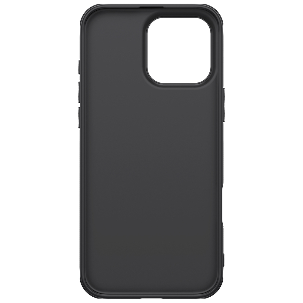 Усиленный чехол черного цвета от Nillkin для смартфона iPhone 16 Pro, серия Super Frosted Shield Pro