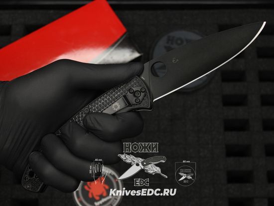Складной нож Spyderco Resilience Lightweight Black Blade 142PBBK c клинком из стали 8Cr13MoV, рукоять FRN