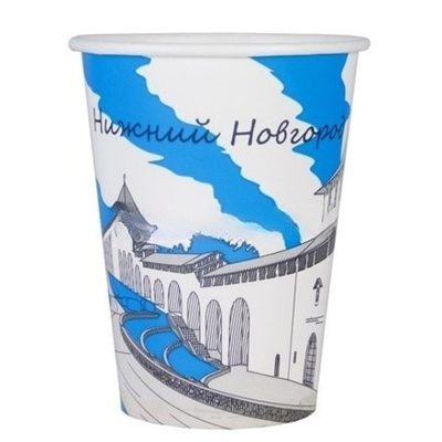Стакан ГН 350 мл (d-90 мм) бумажный "Города" (50/800 шт.) ViRiDo