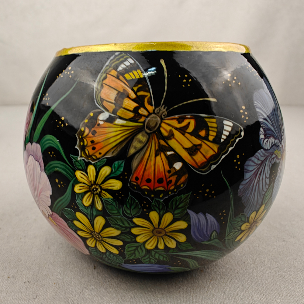 Вазочка с ручной росписью Палех "Ирисы"