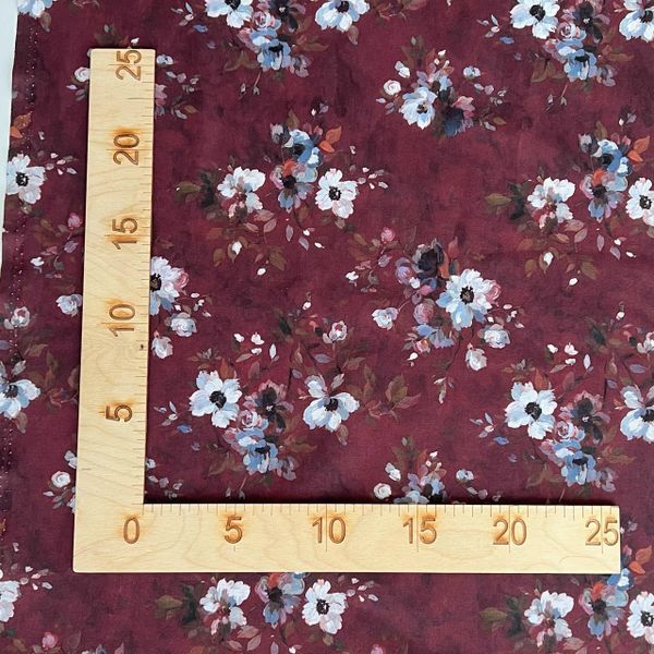 ЦВЕТЫ НА ВИШНЕВОМ - 100% хлопок 4