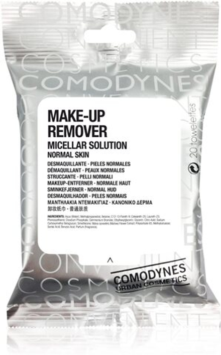 Comodynes Make-up Remover Micellar Solution - салфетки для снятия макияжа для нормальной кожи /  20 szt.   / GTIN 8428749000501