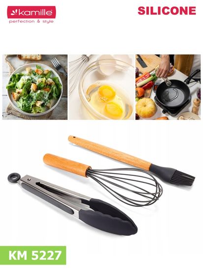 Набор кухонных принадлежностей 12 предметов Kamille KM 5227 из силикона с подставкой