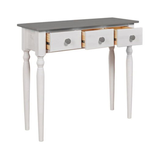 Консольный столик Консолеа 3 (белый воск/серый), 85x75x32 см