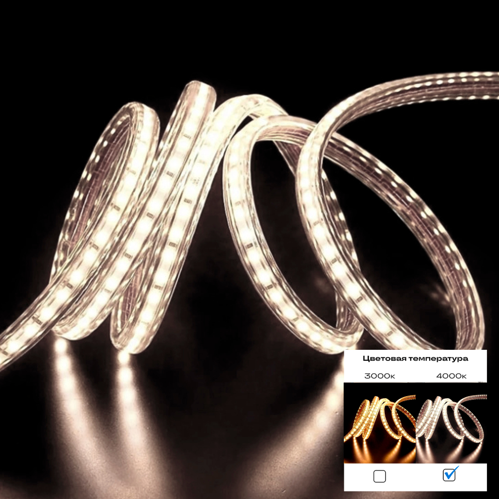 Светодиодная лента 24V 120 led/м 9,6 W/м SMD 2835 970 Lm/m 4000K IP65, 5000×12 мм