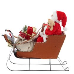 GAEM Дед Мороз на санях, L51 W22 H48 см