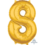 Шар фольгированный Цифра 8 66 см (Золотой)