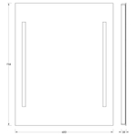 Зеркало Evoform с 2-мя встроенными LED-светильниками10,5 W 60x75 см, ИК-выключатель