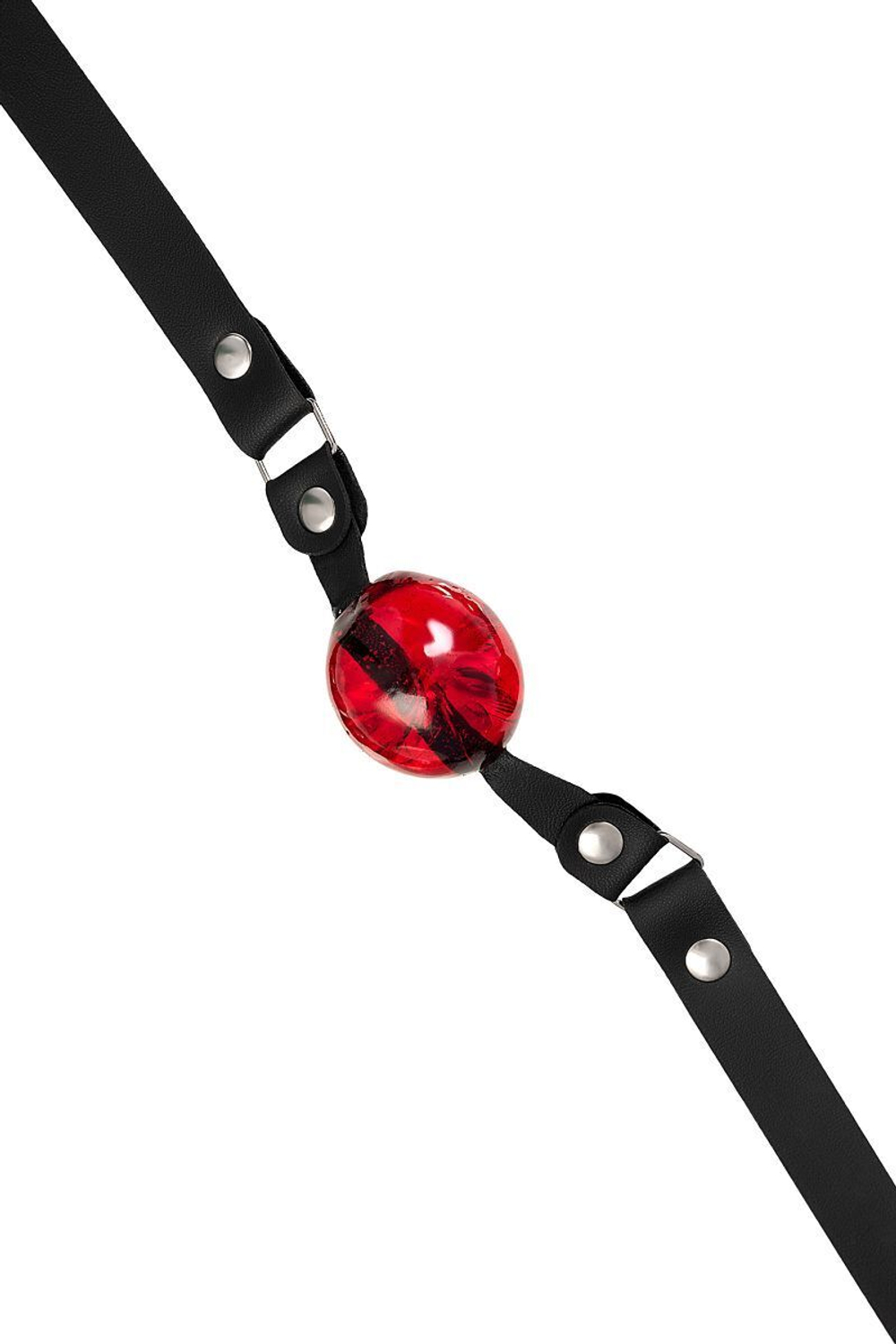 Красный кляп-леденец на кожаных ремешках (Цвет: красный)