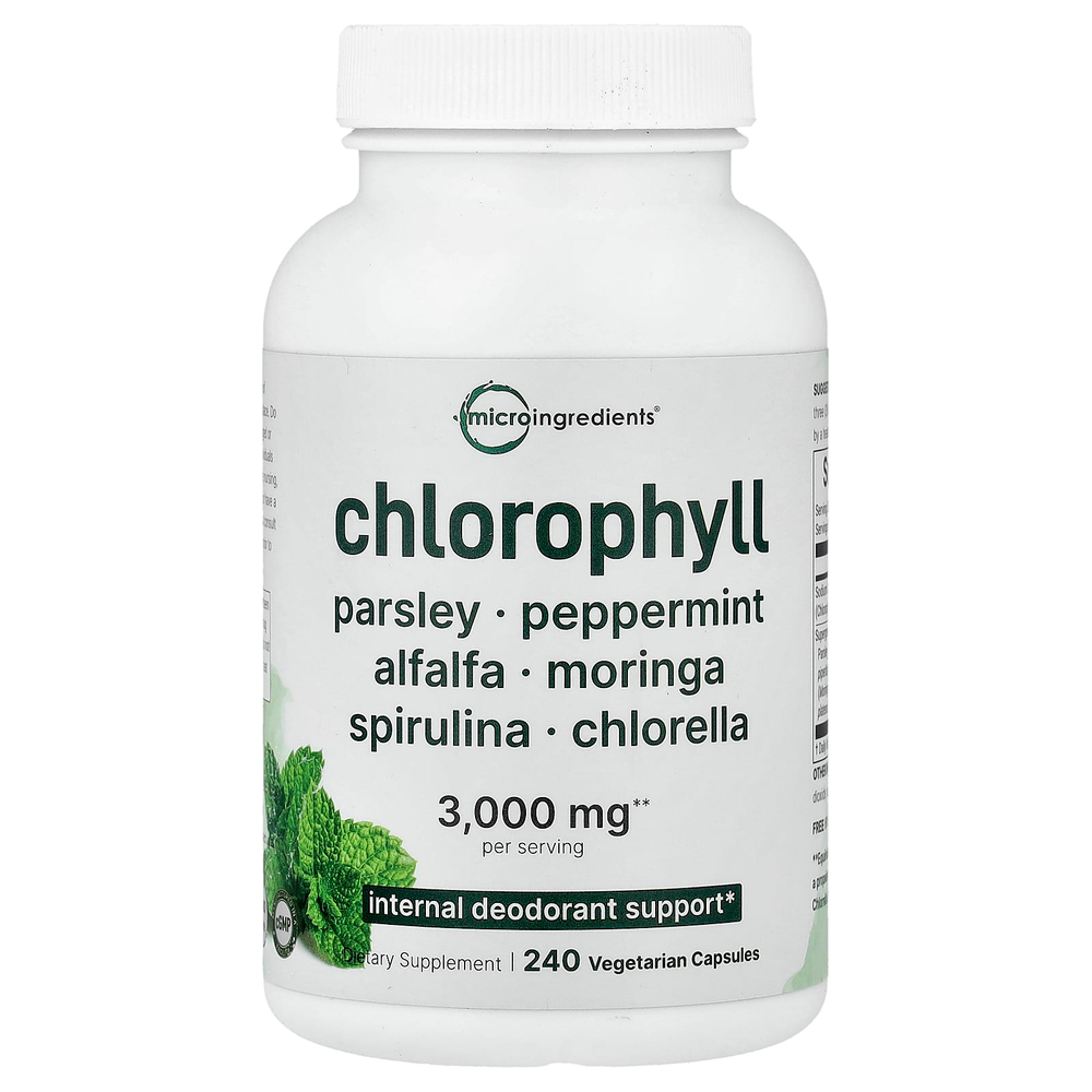 Micro Ingredients, хлорофилл, 240 вегетарианских капсул