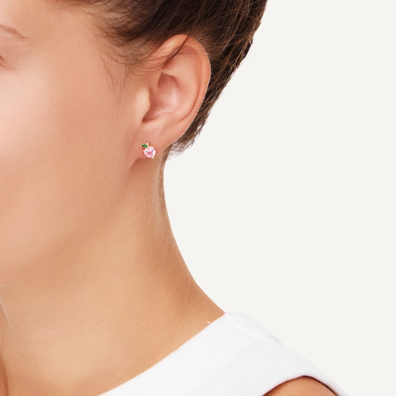 Серьги Фруктовые – Розовая клубника