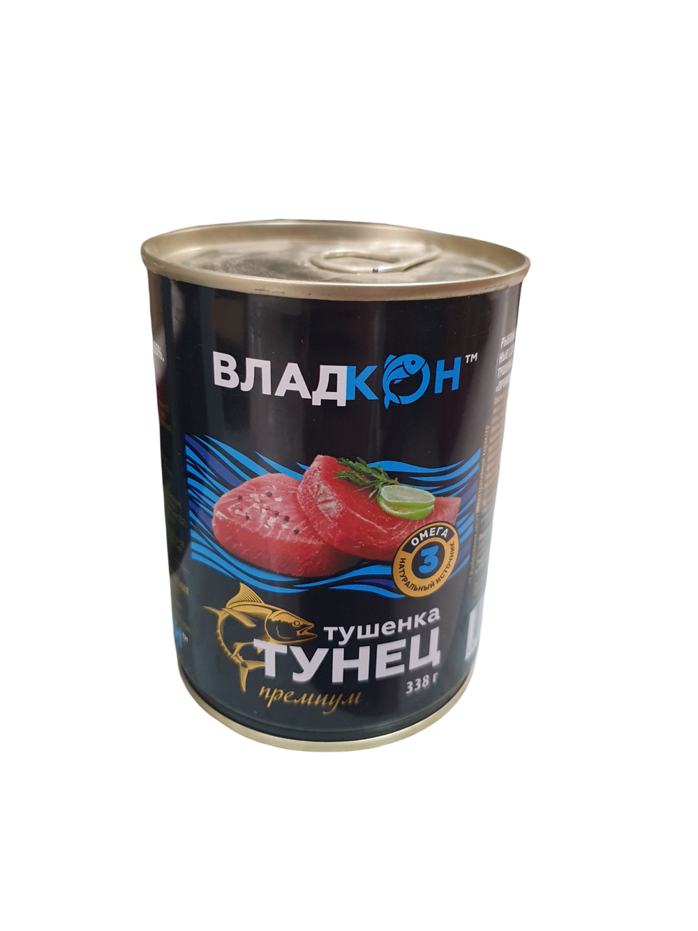 Тушенка из тунца желтоперого "Премиум" (куски) ж/б №9 ключ. 338гр ВЛАДКОН