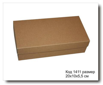 Коробка подарочная код 1411 размер 20х10х5.5 см крафт картон