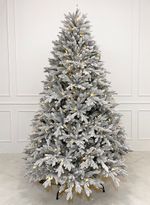 Заснеженная елка с гирляндой встроенной «Изумрудная» (Литая хвоя) от 1,2 м до 3 м