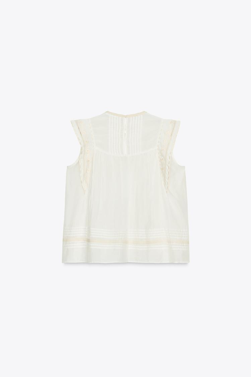 ZARA БЛУЗА С ВЫШИВКОЙ — ZW COLLECTION, ЭКРЮ