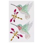 Наклейки готовые из страз КОЛИБРИ, 4 декоративных элемента, 9,5х15,5 см, ОСТРОВ СОКРОВИЩ, 661558