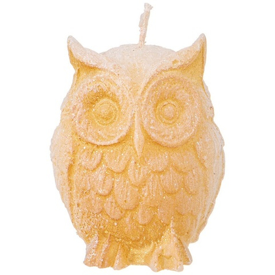 Свеча декоративная "Сова" белая с золотом 5*4,5см