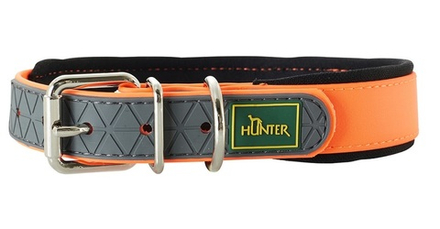 Hunter ошейник для собак Convenience Comfort 35 (22-30 см)/2 см биотановый мягкая горловина оранжевый неон